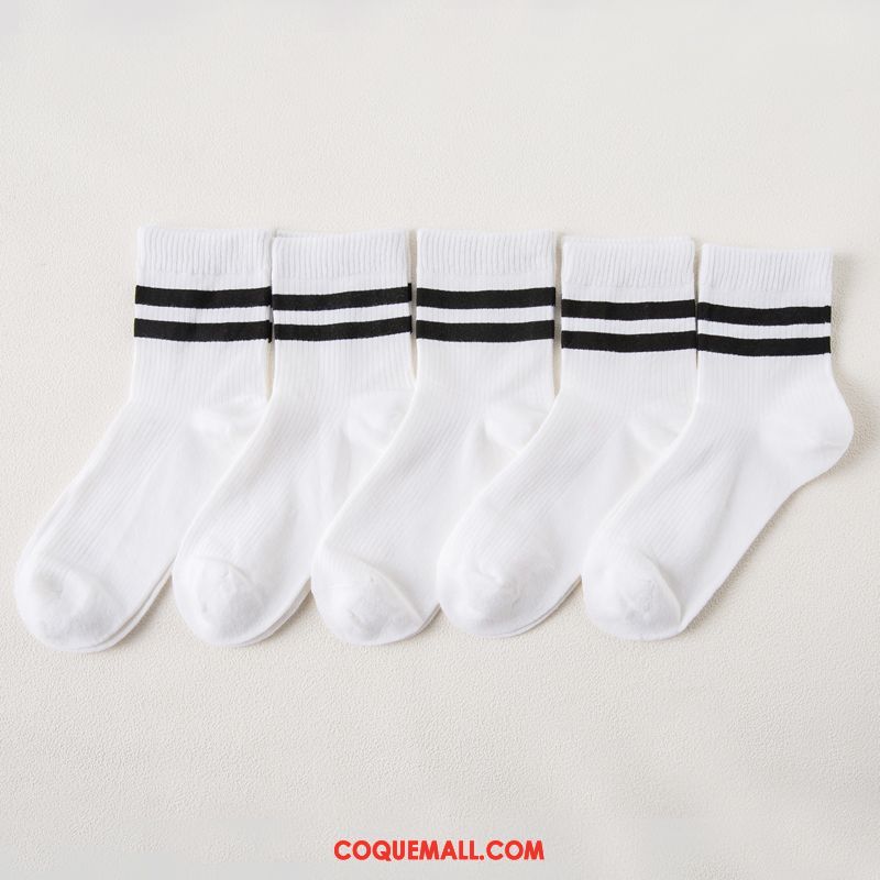 Chaussette Femme Chaussettes En Coton Garder Au Chaud Rétro, Chaussette Milieu Coton