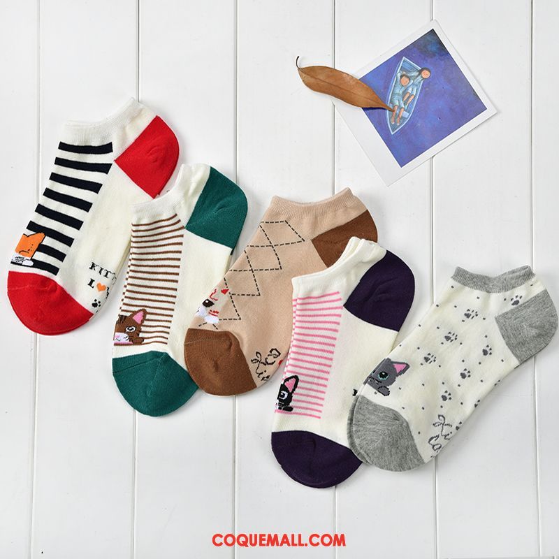 Chaussette Femme Chaussettes En Coton Garder Au Chaud Rétro, Chaussette Milieu Coton