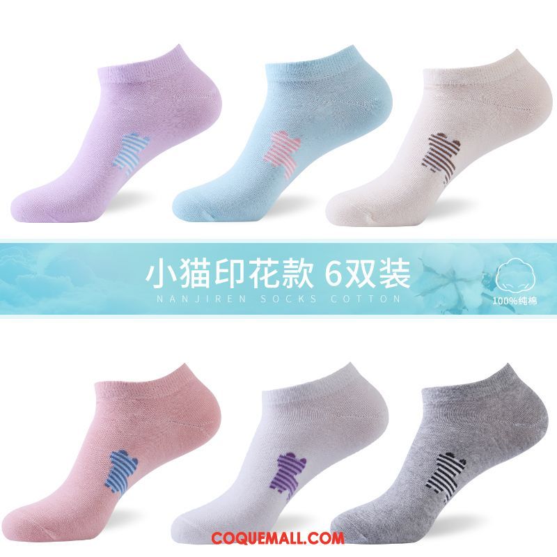 Chaussette Femme Coton Chaussette Courte Chaussettes En Coton, Chaussette Bouche Peu Profonde Milieu