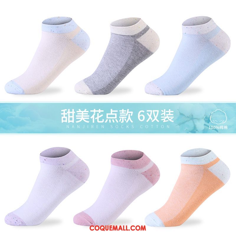 Chaussette Femme Coton Chaussette Courte Chaussettes En Coton, Chaussette Bouche Peu Profonde Milieu