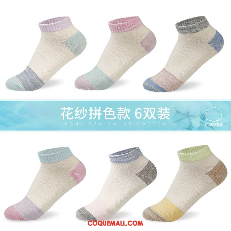 Chaussette Femme Coton Chaussette Courte Chaussettes En Coton, Chaussette Bouche Peu Profonde Milieu