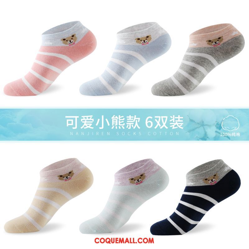 Chaussette Femme Coton Chaussette Courte Chaussettes En Coton, Chaussette Bouche Peu Profonde Milieu