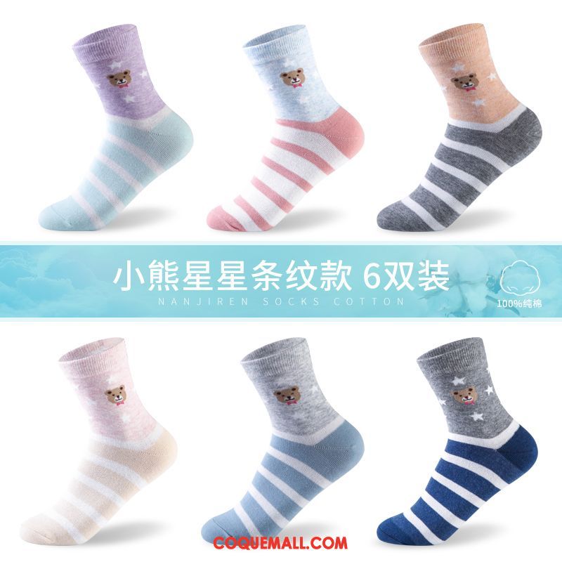 Chaussette Femme Coton Chaussette Courte Chaussettes En Coton, Chaussette Bouche Peu Profonde Milieu