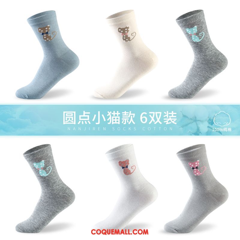 Chaussette Femme Coton Chaussette Courte Chaussettes En Coton, Chaussette Bouche Peu Profonde Milieu