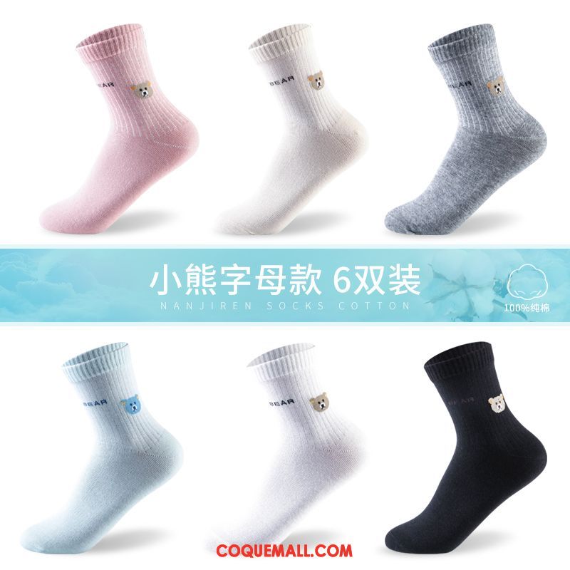 Chaussette Femme Coton Chaussette Courte Chaussettes En Coton, Chaussette Bouche Peu Profonde Milieu