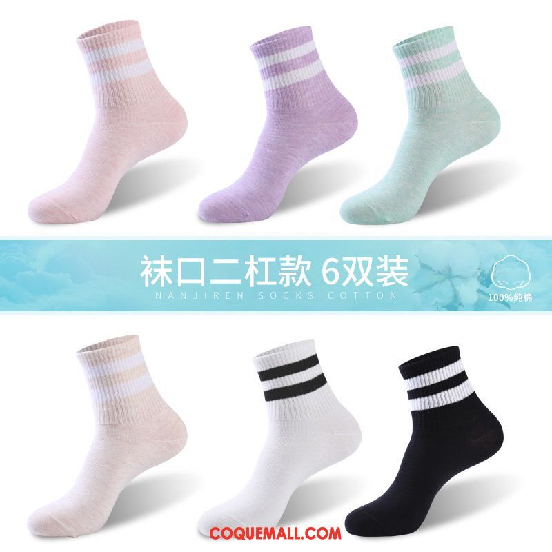 Chaussette Femme Coton Chaussette Courte Chaussettes En Coton, Chaussette Bouche Peu Profonde Milieu