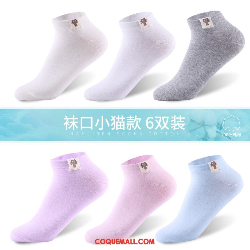 Chaussette Femme Coton Chaussette Courte Chaussettes En Coton, Chaussette Bouche Peu Profonde Milieu