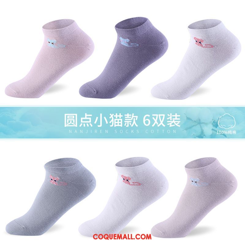 Chaussette Femme Coton Chaussette Courte Chaussettes En Coton, Chaussette Bouche Peu Profonde Milieu