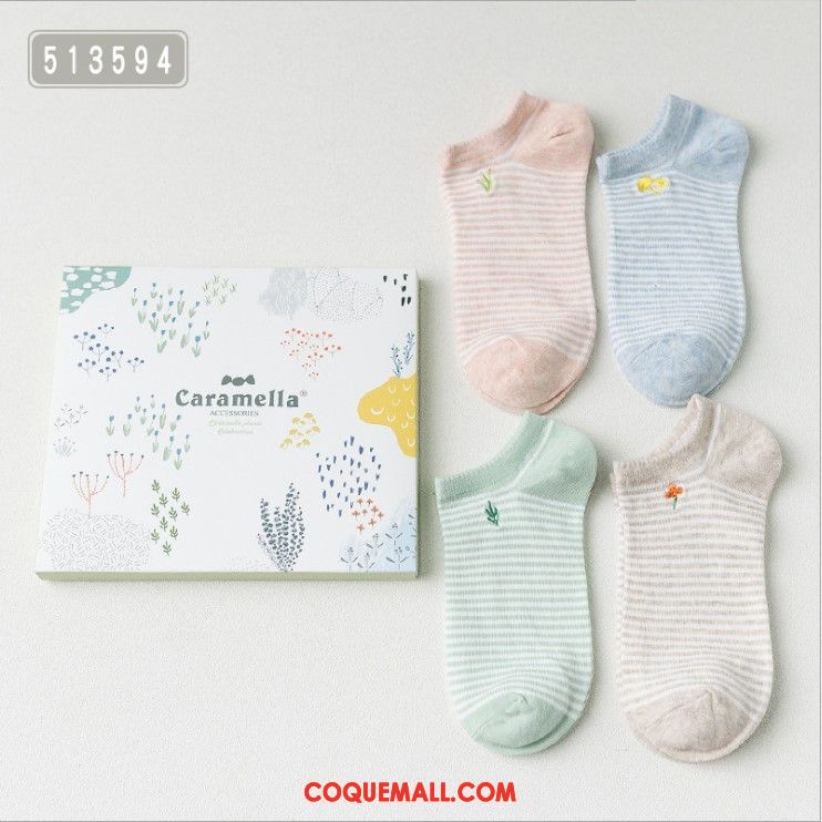 Chaussette Femme Coton Nouvelles Arrivées Chaussette Courte, Chaussette Bien Rayé