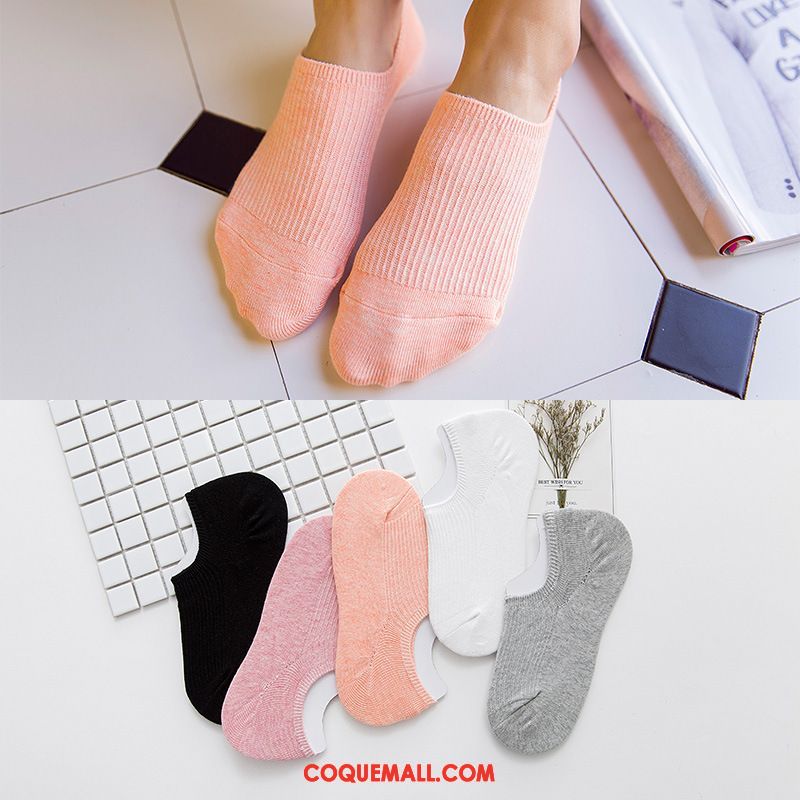 Chaussette Femme Coton Silicone Invisible, Chaussette Charmant Bouche Peu Profonde