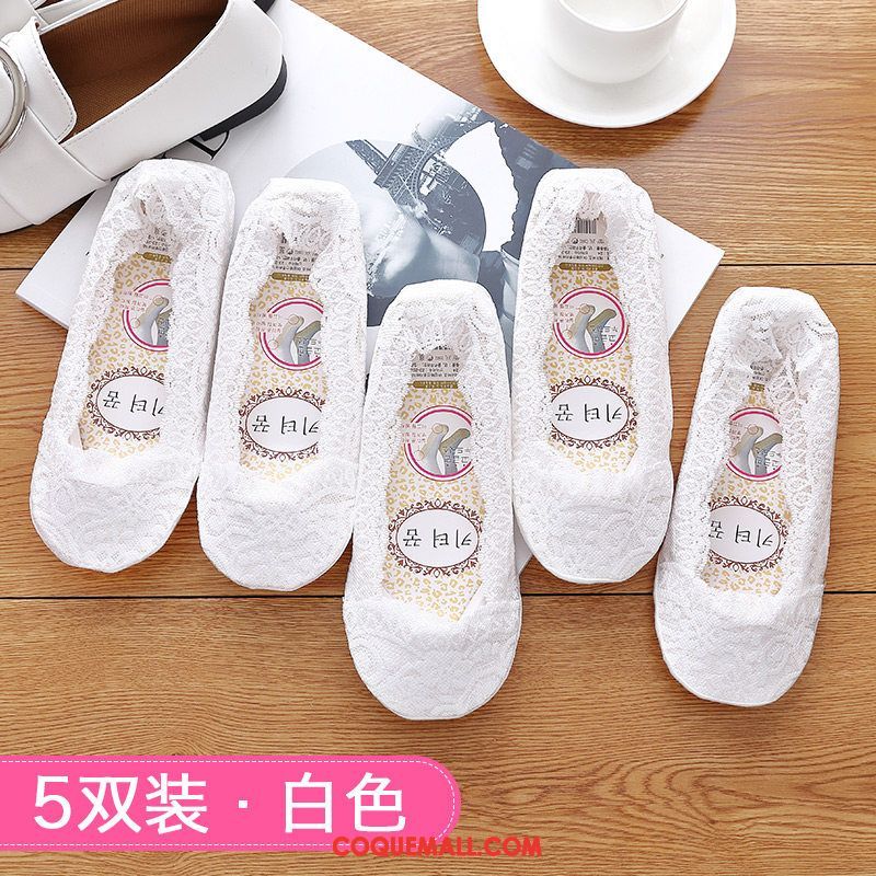 Chaussette Femme Dentelle Chaussette Basse Coupée Chaussette De Noël, Chaussette Bouche Peu Profonde Coton
