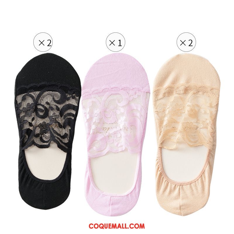 Chaussette Femme Dentelle Invisible Été, Chaussette Coton Printemps