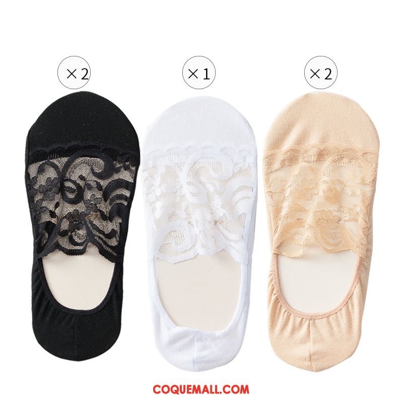 Chaussette Femme Dentelle Invisible Été, Chaussette Coton Printemps