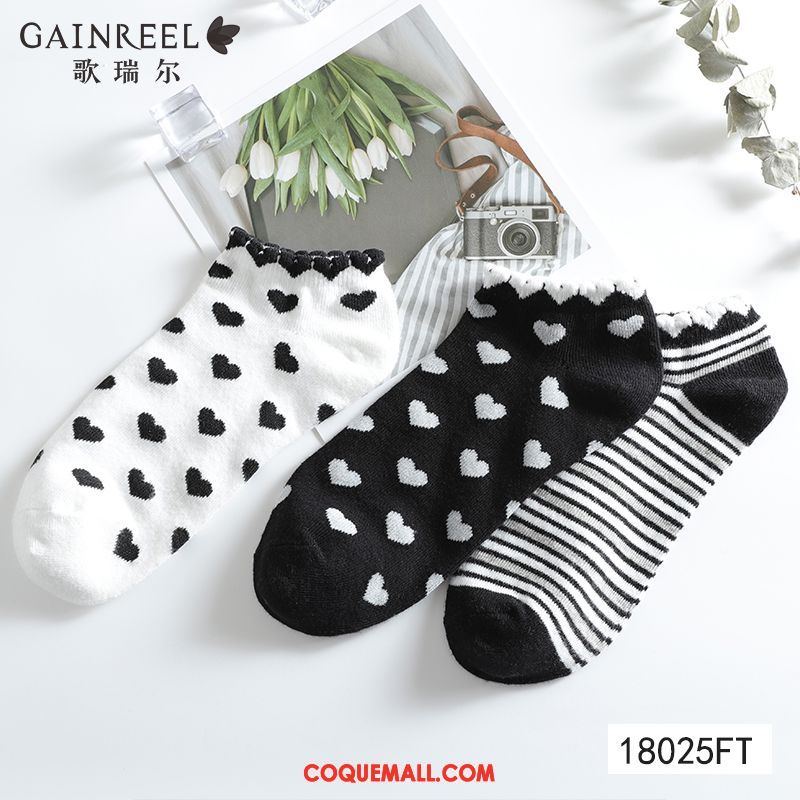 Chaussette Femme Doux Noir Bouche Peu Profonde, Chaussette Charmant Chaussette Basse Coupée