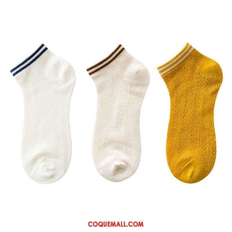 Chaussette Femme Faible Blanc Bouche Peu Profonde, Chaussette Respirant Été