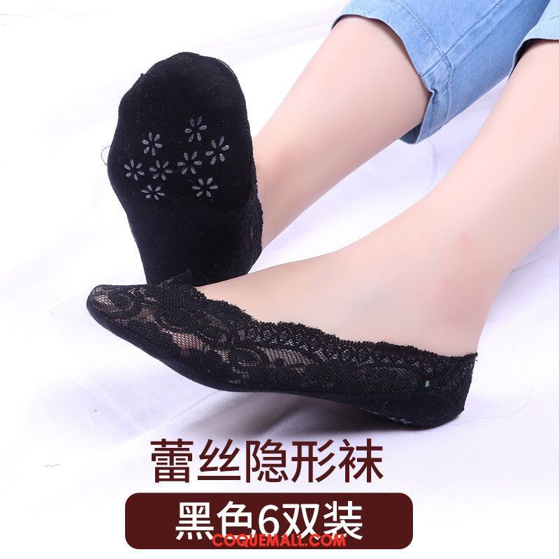 Chaussette Femme Faible Coton Bouche Peu Profonde, Chaussette Noir Invisible