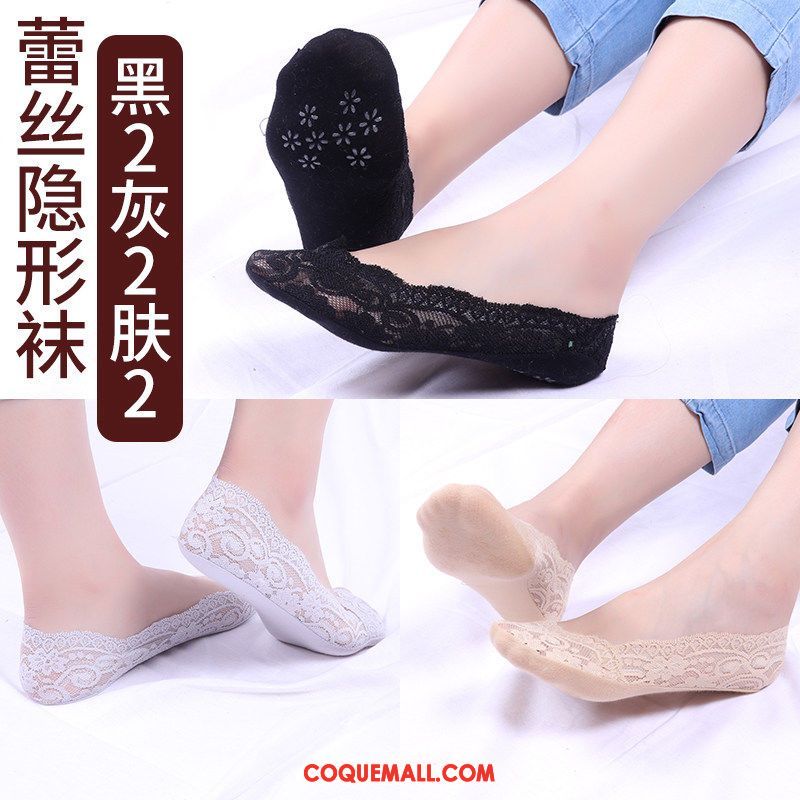 Chaussette Femme Faible Coton Bouche Peu Profonde, Chaussette Noir Invisible