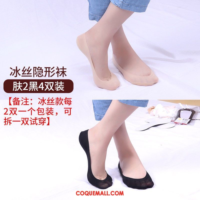 Chaussette Femme Faible Coton Bouche Peu Profonde, Chaussette Noir Invisible