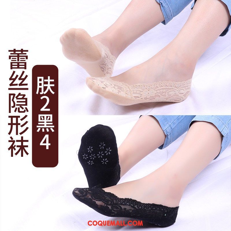 Chaussette Femme Faible Coton Bouche Peu Profonde, Chaussette Noir Invisible