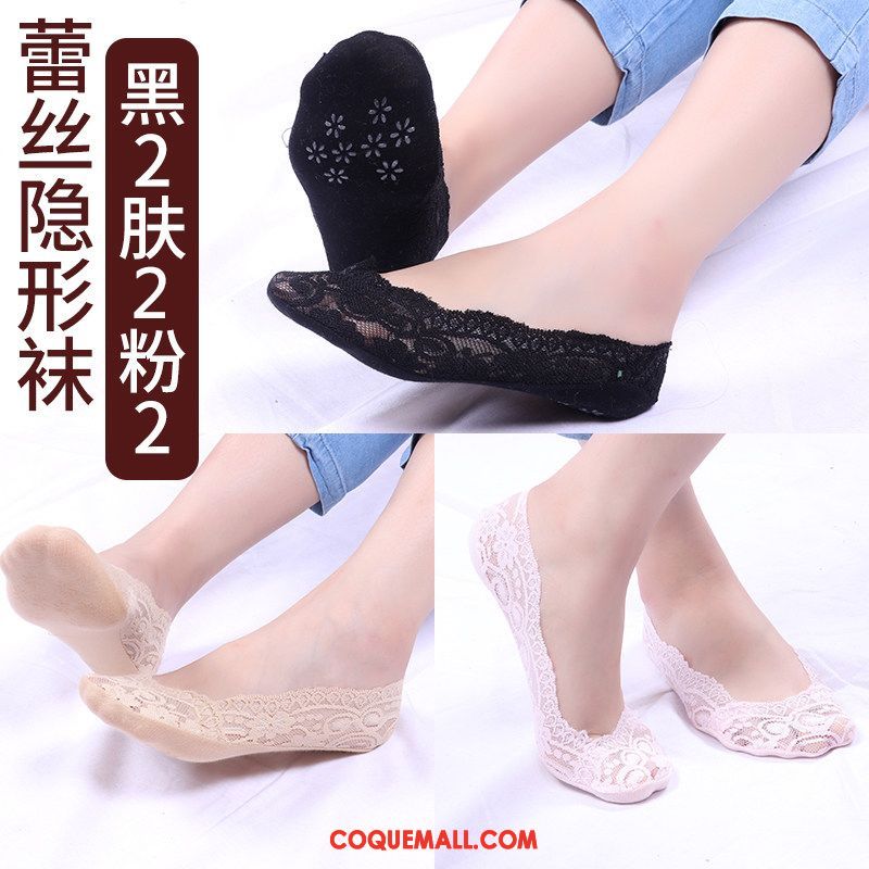 Chaussette Femme Faible Coton Bouche Peu Profonde, Chaussette Noir Invisible