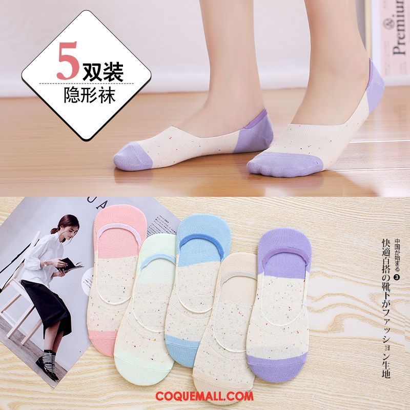 Chaussette Femme Faible Été Section Mince, Chaussette Chaussettes En Coton Coton