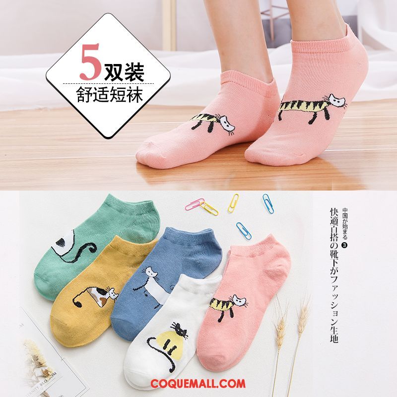 Chaussette Femme Faible Été Section Mince, Chaussette Chaussettes En Coton Coton