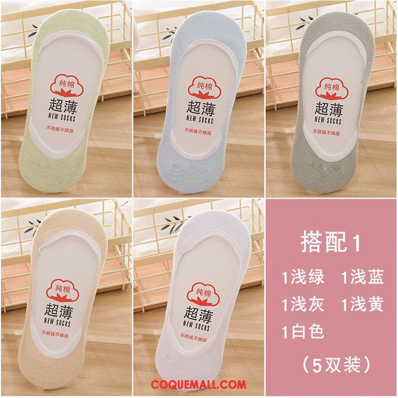 Chaussette Femme Invisible Bouche Peu Profonde Coton, Chaussette Chaussette Basse Coupée Été