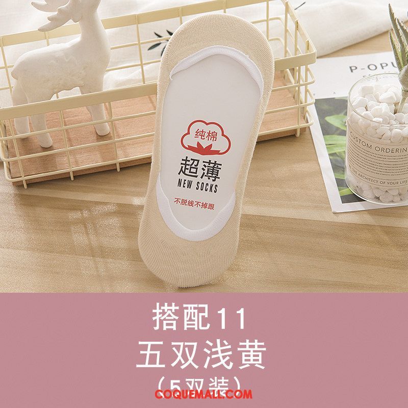 Chaussette Femme Invisible Bouche Peu Profonde Coton, Chaussette Chaussette Basse Coupée Été