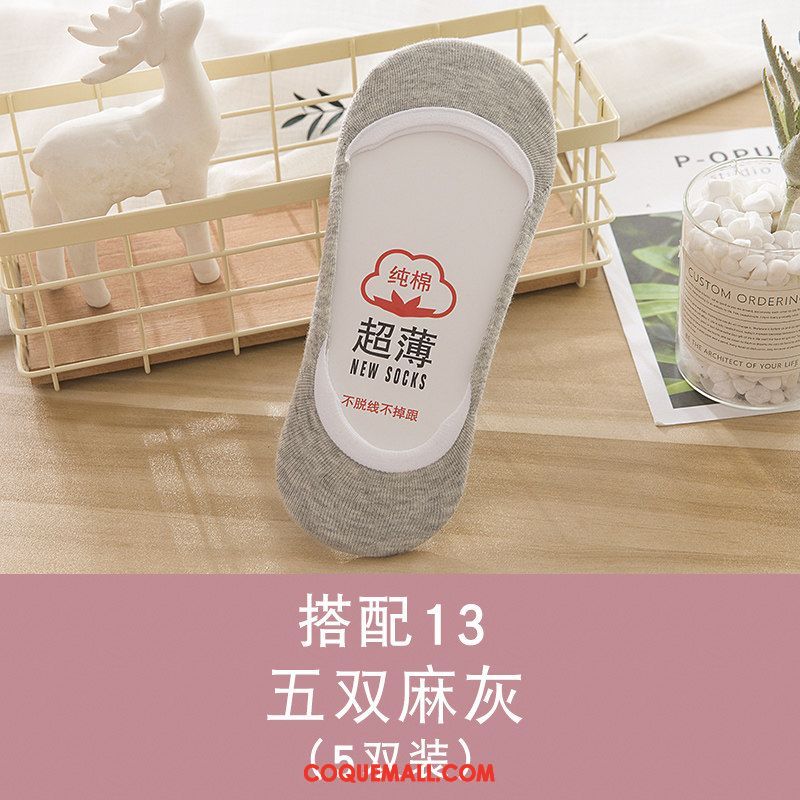 Chaussette Femme Invisible Bouche Peu Profonde Coton, Chaussette Chaussette Basse Coupée Été