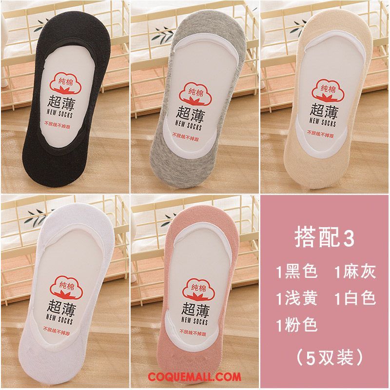 Chaussette Femme Invisible Bouche Peu Profonde Coton, Chaussette Chaussette Basse Coupée Été