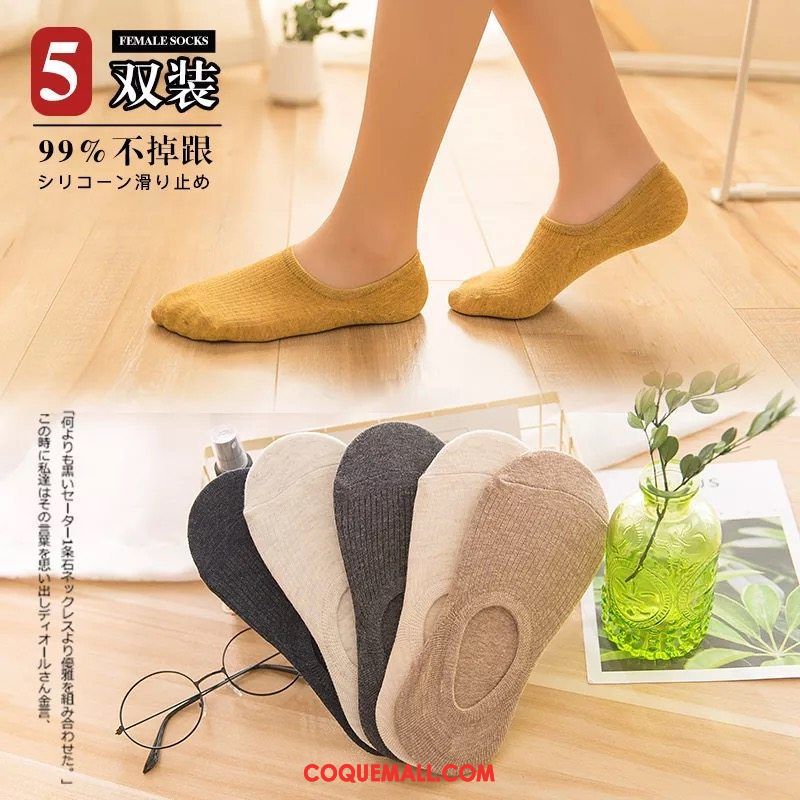 Chaussette Femme Invisible Bouche Peu Profonde Coton, Chaussette Chaussette Basse Coupée Été