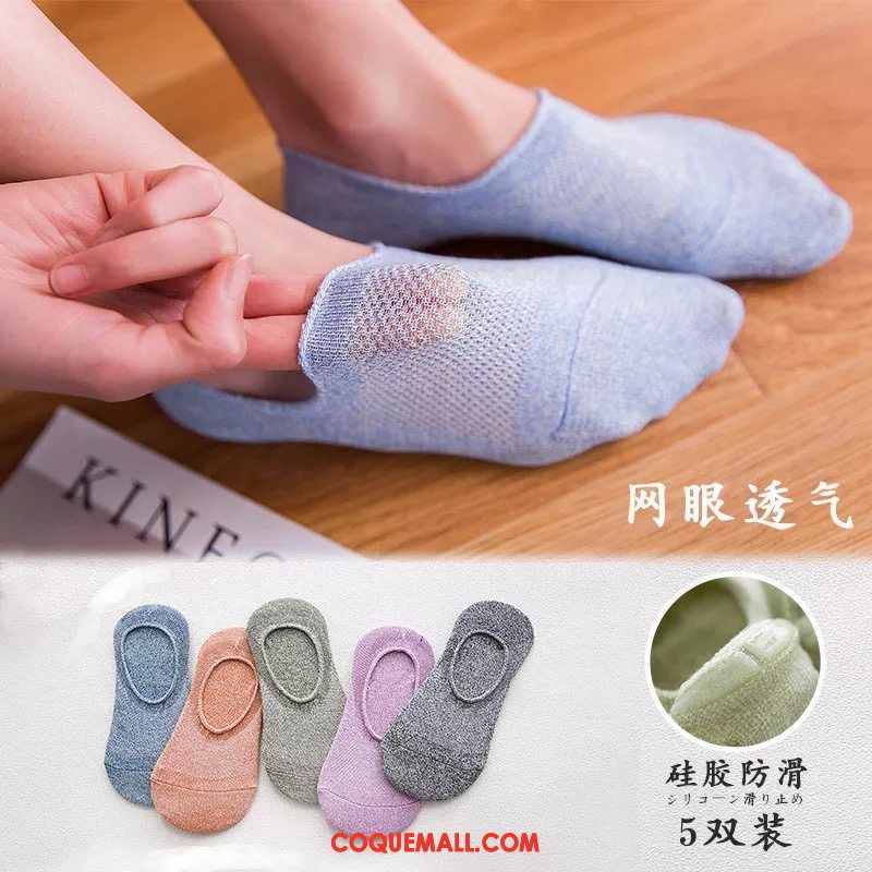 Chaussette Femme Invisible Bouche Peu Profonde Coton, Chaussette Chaussette Basse Coupée Été