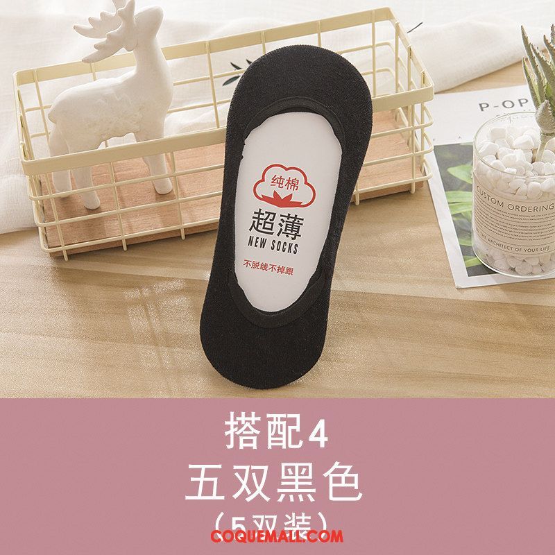 Chaussette Femme Invisible Bouche Peu Profonde Coton, Chaussette Chaussette Basse Coupée Été