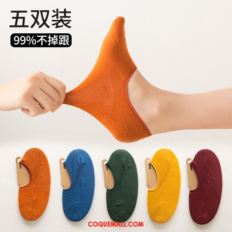 Chaussette Femme Invisible Bouche Peu Profonde Coton, Chaussette Chaussette Basse Coupée Été