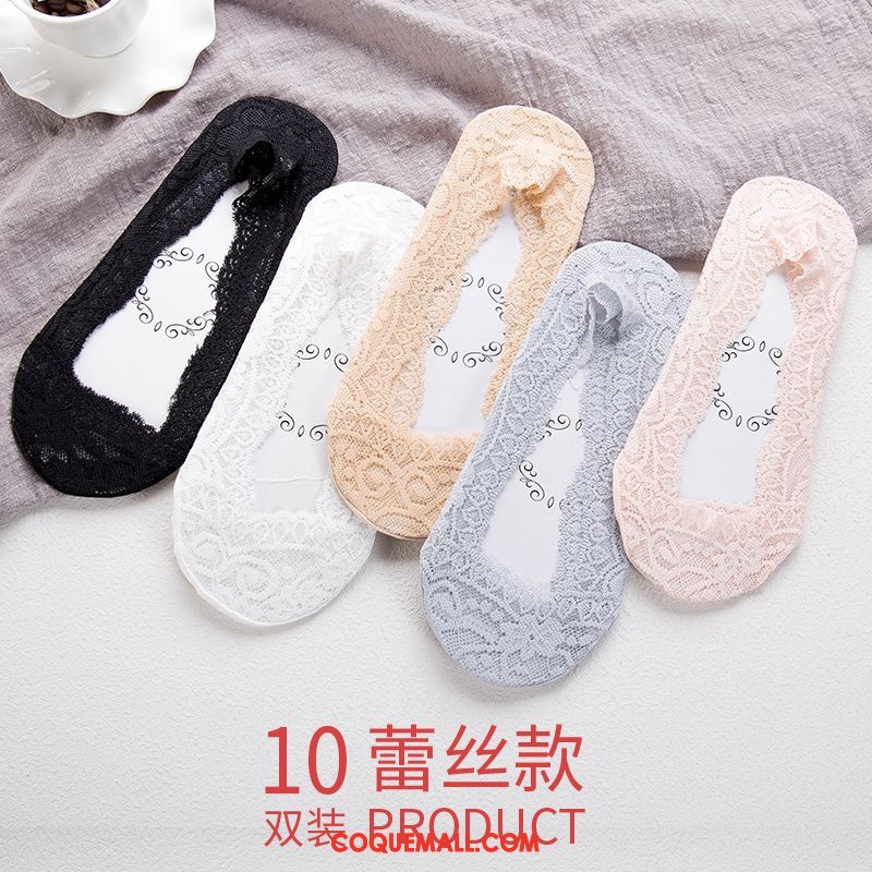 Chaussette Femme La Soie De Glace Bouche Peu Profonde Invisible, Chaussette Coton Faible