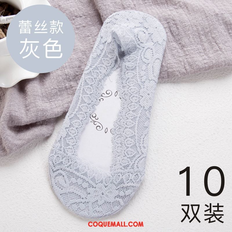 Chaussette Femme La Soie De Glace Bouche Peu Profonde Invisible, Chaussette Coton Faible