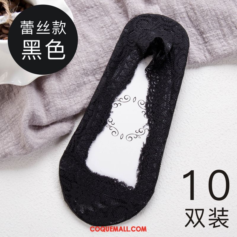 Chaussette Femme La Soie De Glace Bouche Peu Profonde Invisible, Chaussette Coton Faible