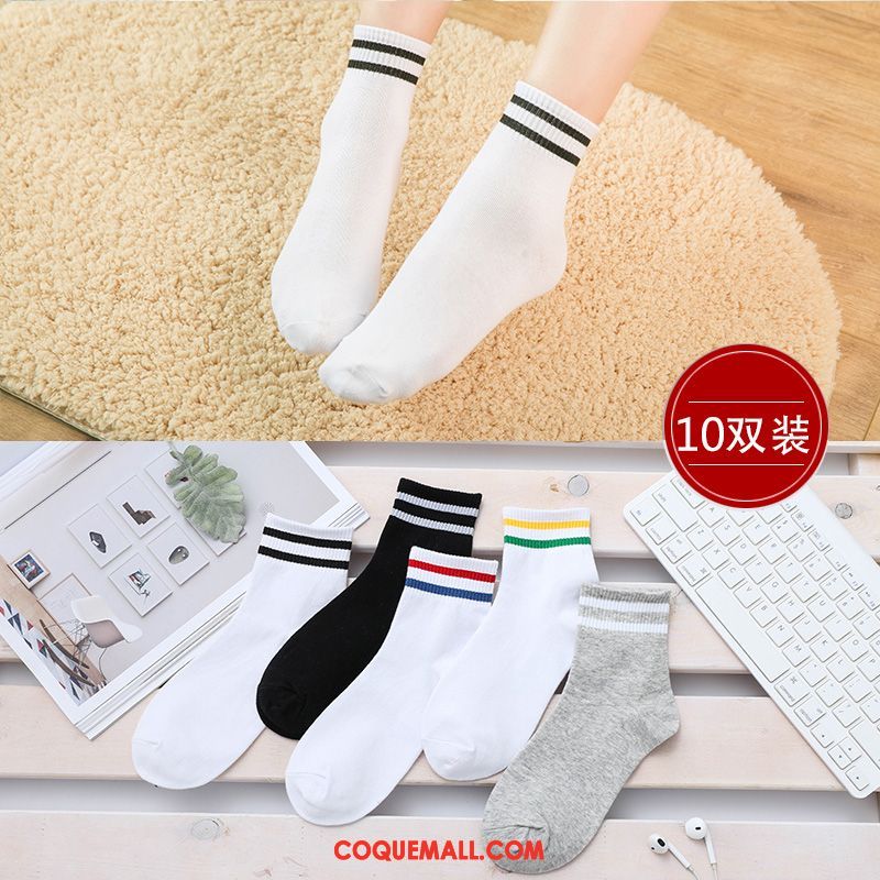 Chaussette Femme Longue Milieu Été, Chaussette Chaussettes En Coton Section Mince