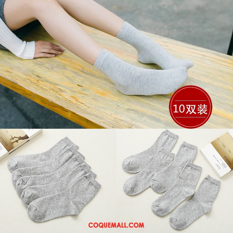 Chaussette Femme Longue Milieu Été, Chaussette Chaussettes En Coton Section Mince