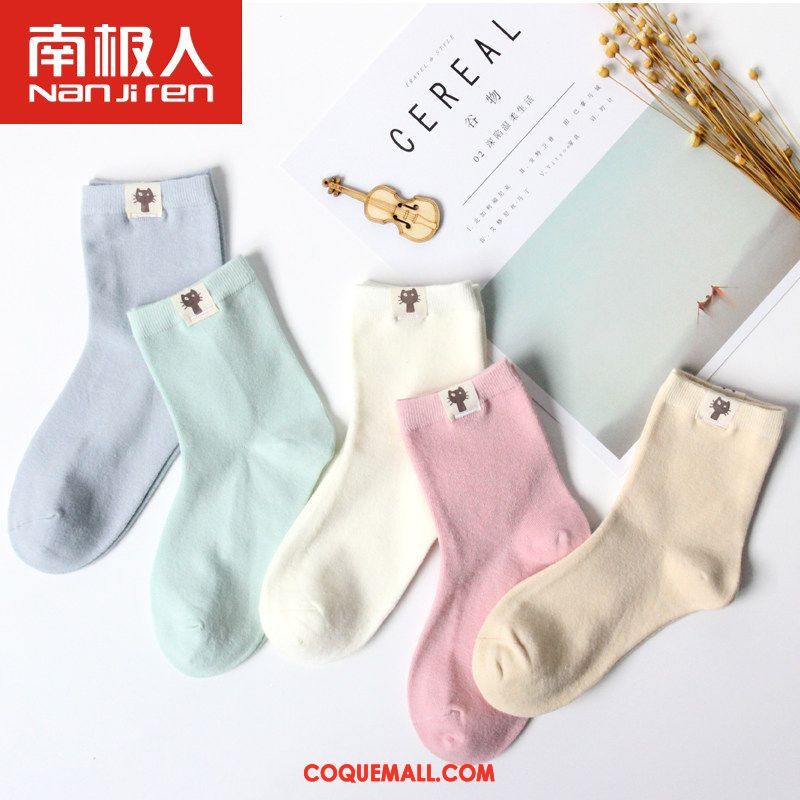 Chaussette Femme Milieu Étudiant Chaussettes En Coton, Chaussette Chaussette Longue Quatre Saisons