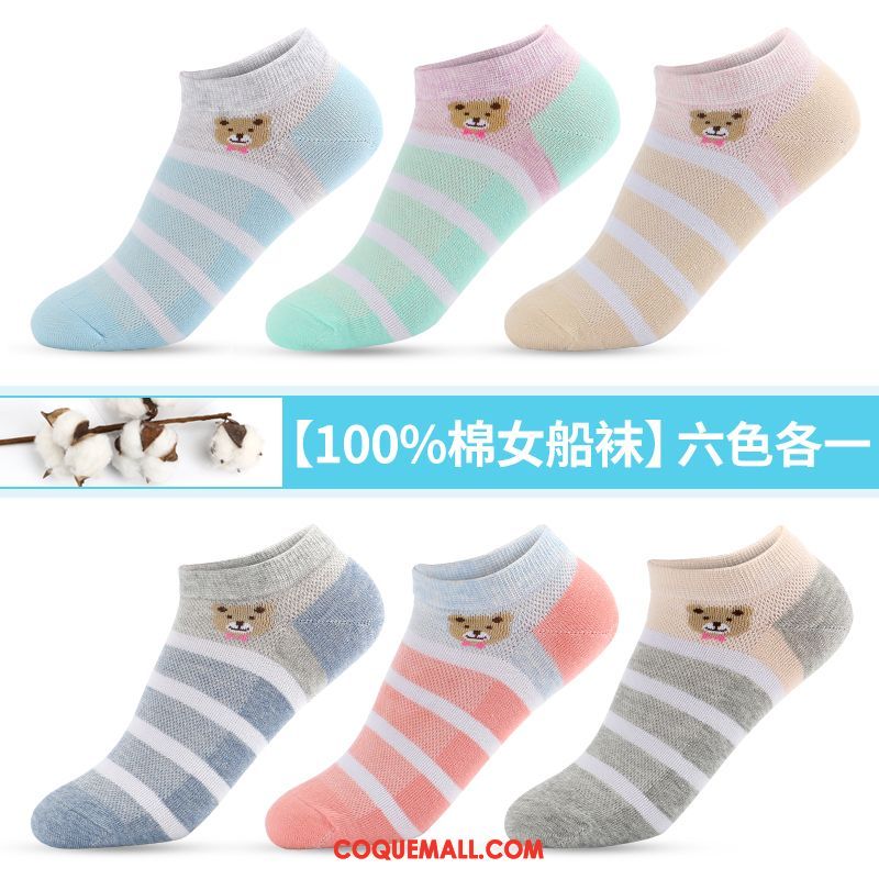 Chaussette Femme Quatre Saisons Faible Invisible, Chaussette Coton Bouche Peu Profonde