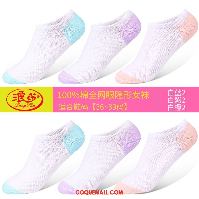 Chaussette Femme Quatre Saisons Faible Invisible, Chaussette Coton Bouche Peu Profonde