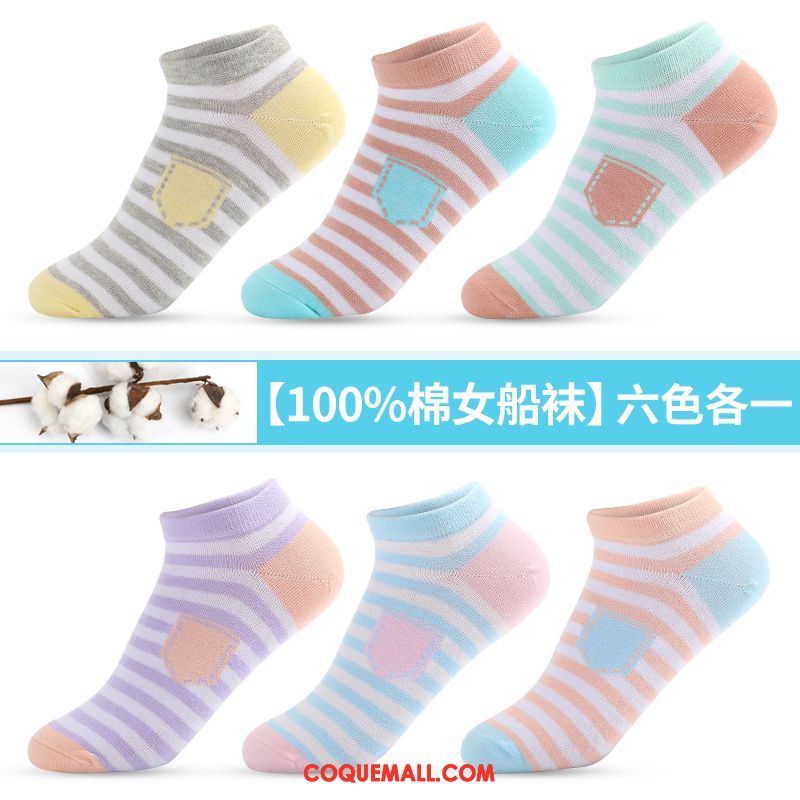 Chaussette Femme Quatre Saisons Faible Invisible, Chaussette Coton Bouche Peu Profonde