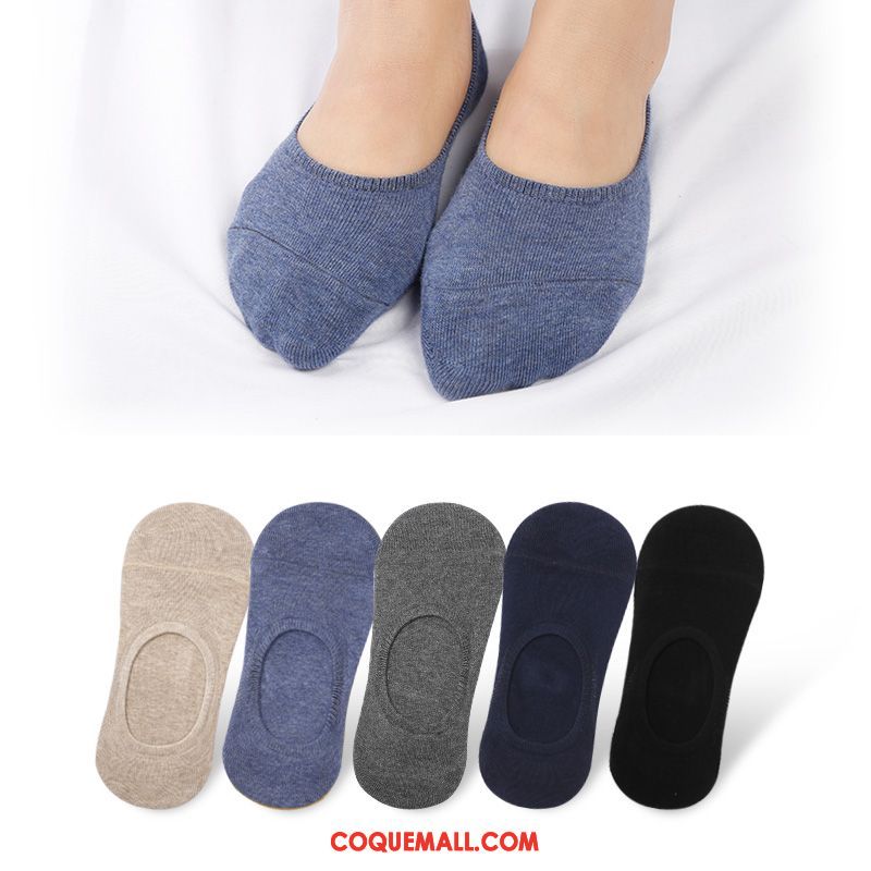 Chaussette Femme Section Mince Coton Chaussette Courte, Chaussette Bleu Invisible