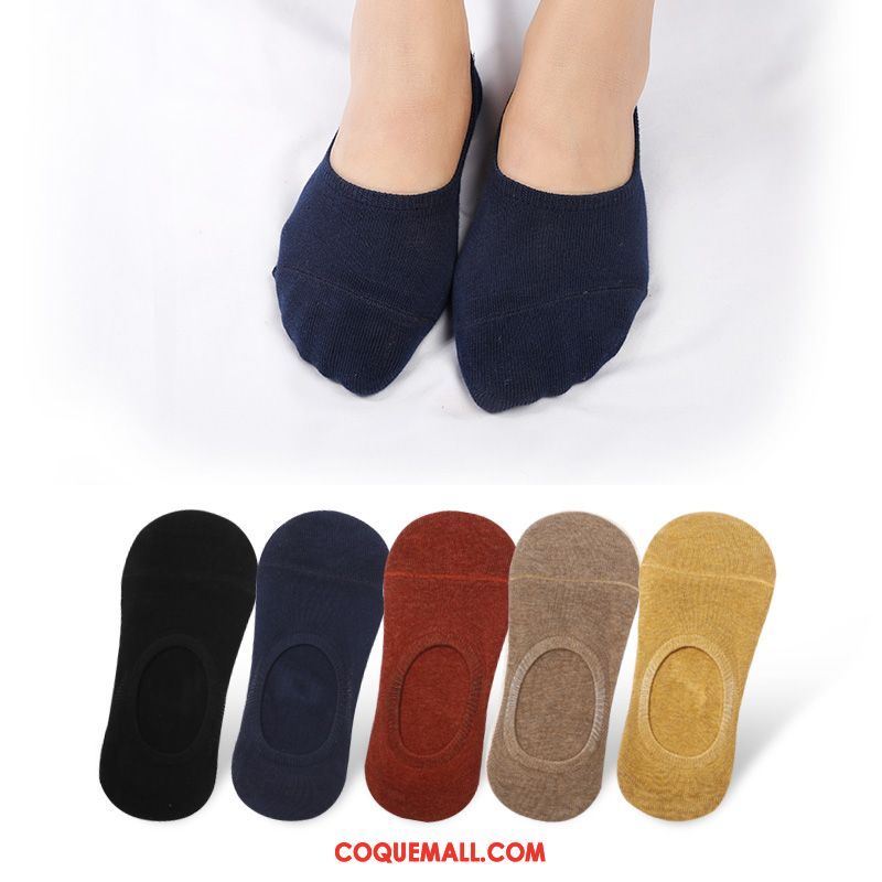 Chaussette Femme Section Mince Coton Chaussette Courte, Chaussette Bleu Invisible