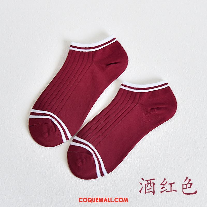 Chaussette Femme Étudiant Section Mince Vent De L'université, Chaussette Rouge Chaussette Basse Coupée