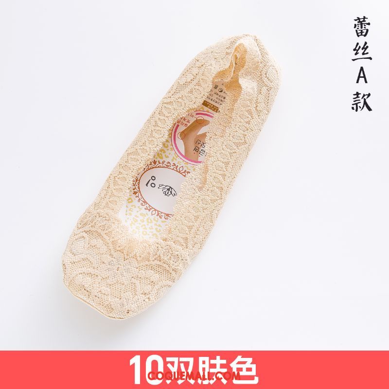 Chaussette Femme Été Bouche Peu Profonde Section Mince, Chaussette Chaussette Courte Dentelle