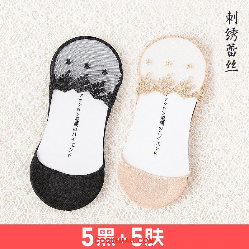 Chaussette Femme Été Bouche Peu Profonde Section Mince, Chaussette Chaussette Courte Dentelle