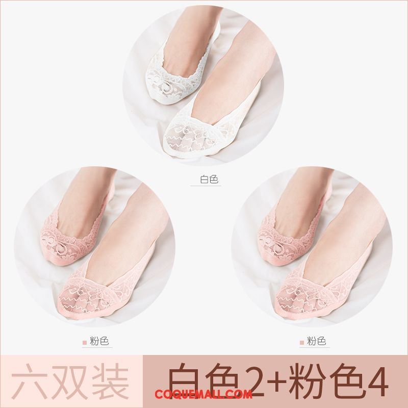 Chaussette Femme Été Chaussette Basse Coupée Été, Chaussette Section Mince Antidérapant