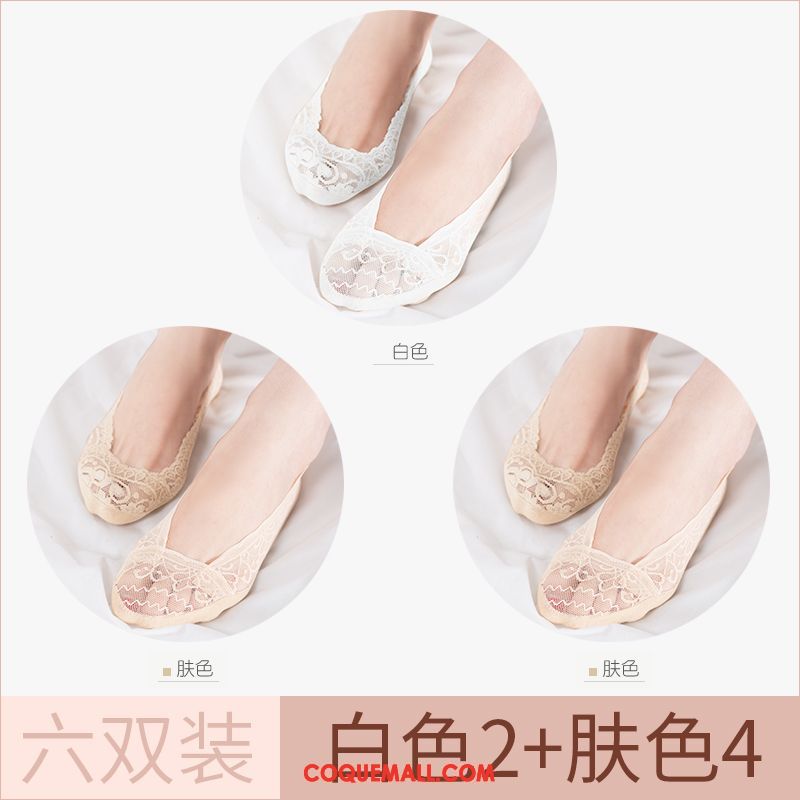 Chaussette Femme Été Chaussette Basse Coupée Été, Chaussette Section Mince Antidérapant